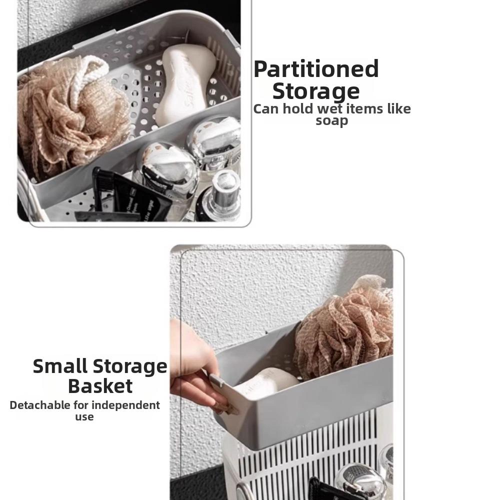 Hand-held Bath Basket Dual Compartment Storage Basket New Toiletries Basket Household