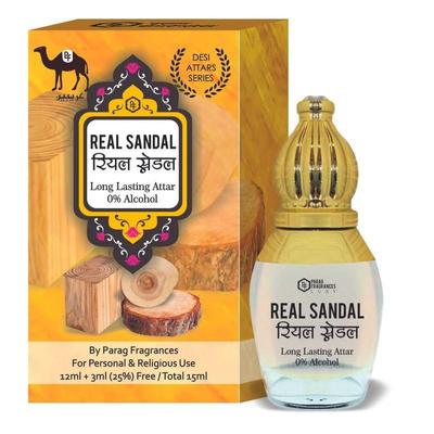 Parag Fragrances Serie Desi Attar 12ml + 3ml Gratis / 15ml (Fragancia natural y duradera.) Attar/Itra sin alcohol para uso personal y religioso