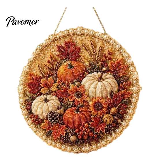 DIY Wreath Making Kit Pearl Painting for Adults Beginners, 3D Art Craft Set with Artistic Projects Frame, Decorative Seasonal Wall Hanging Home Decor