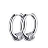 Korean-Style Black Titanium Steel Men's Earrings - Trendy Single Earring for Students