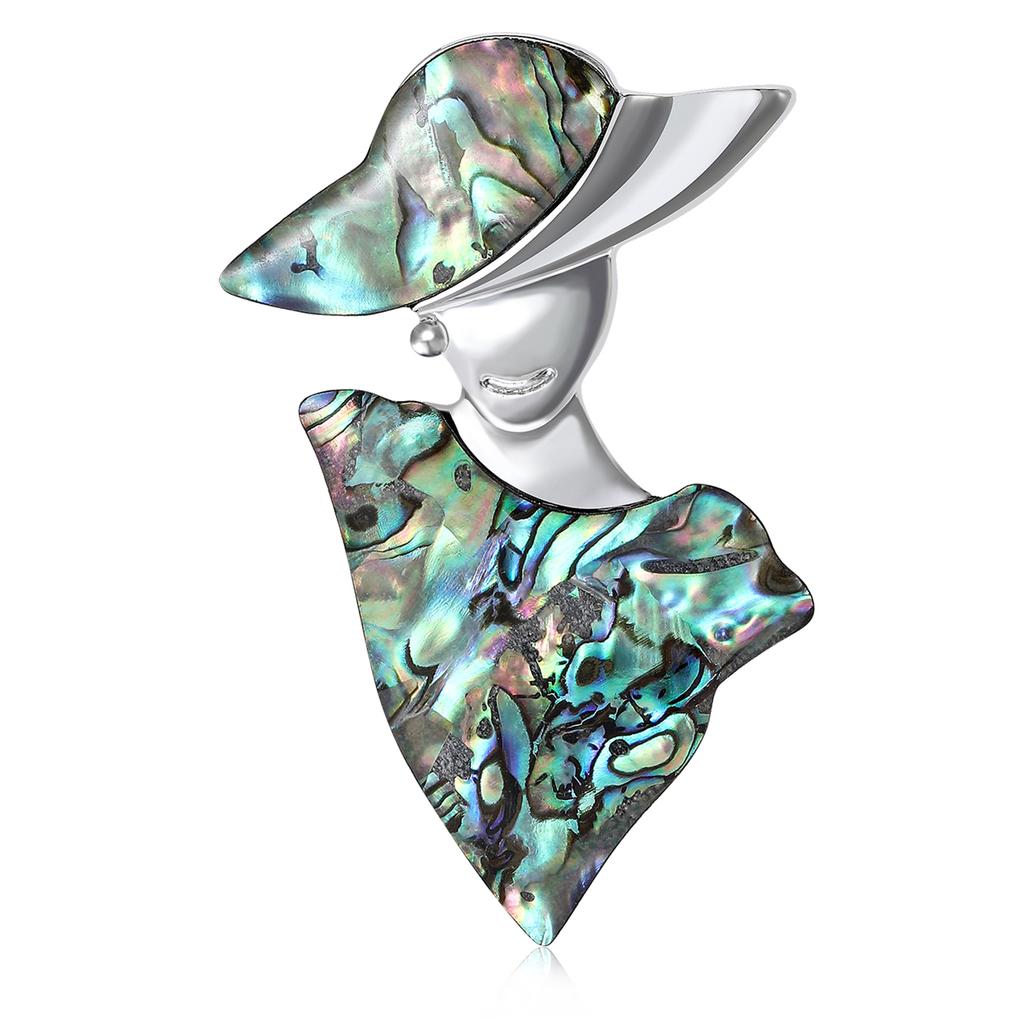 Vintage Enamel Shell Brooch for Women Unisex Lapel Pins Party Accessories Gifts