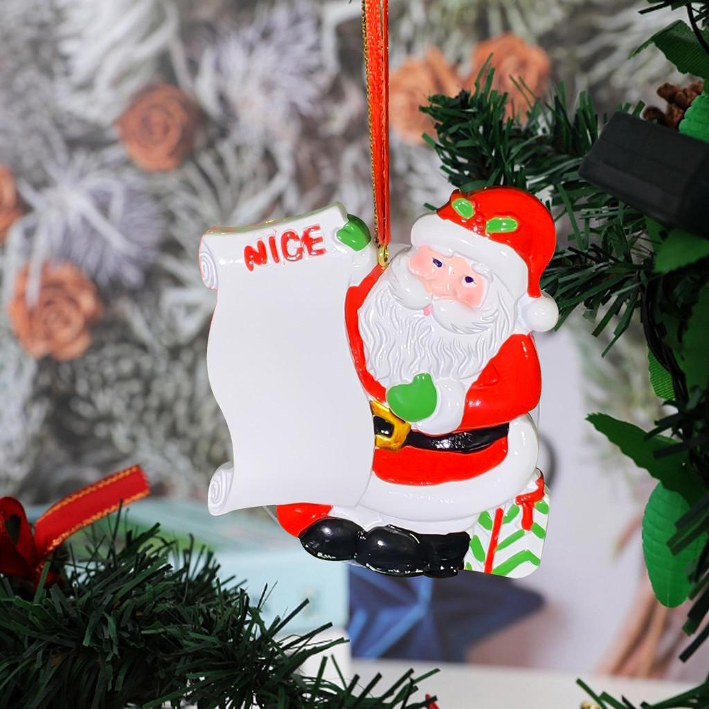 Santa Claus Vibrant Letter Gift Blessing Resin Hanging Ornament For Rustic Christmas Style