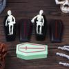 2/4Pcs Miniature Dollhouse Coffin Boxes Halloween Treat Coffin Boxes Coffin Prank Props Box Model Trickery Props Halloween Decor