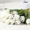3Pcs Simulation Multicolor Home Decor 13.78 Inch Tulips for Outdoor Courtyard Patio Garden Decoration
