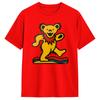 Oversized T Shirt Summer Gratefuls Deads Yellow Dancing Bear Hippie T Shirts Cotton Tshirt Unisexs Y2K Retro Short Sleeve Clothes