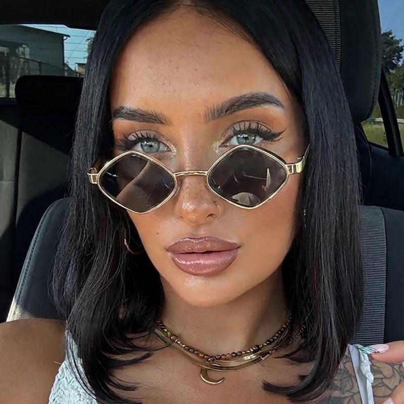 Fashion Polygonal Women Sunglasses Vintage Brand Irregular Sun Glasses Unique Metal Frame Punk Eyewear Men
