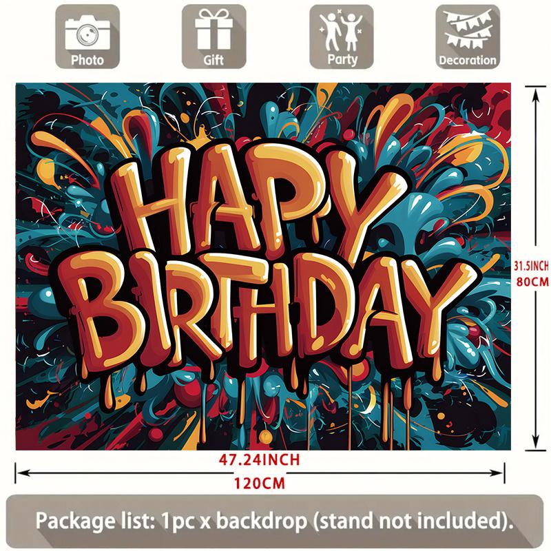 Party Backdrop Graffiti Flat Splatter Cafe Restaurant Club Garage Booths Studio Celebration Photo Booth Birthday Party Decor