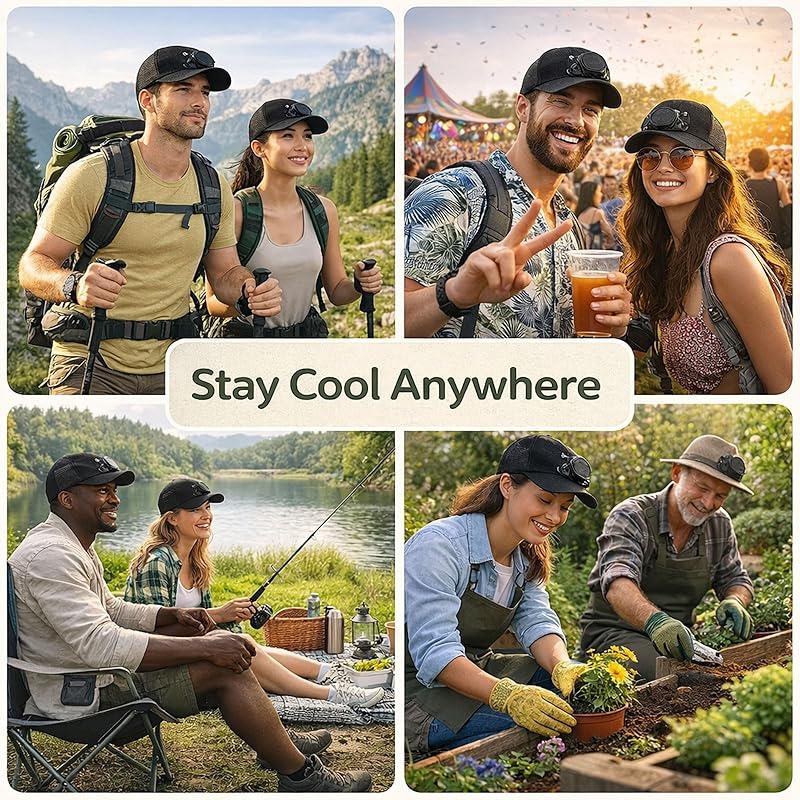 Solar Fan Hat For Men Women Uv Protection Sun Hat With Fan Usb Cooled Outdoor Cap Adjustable Double Face Shield Summer Space Hat
