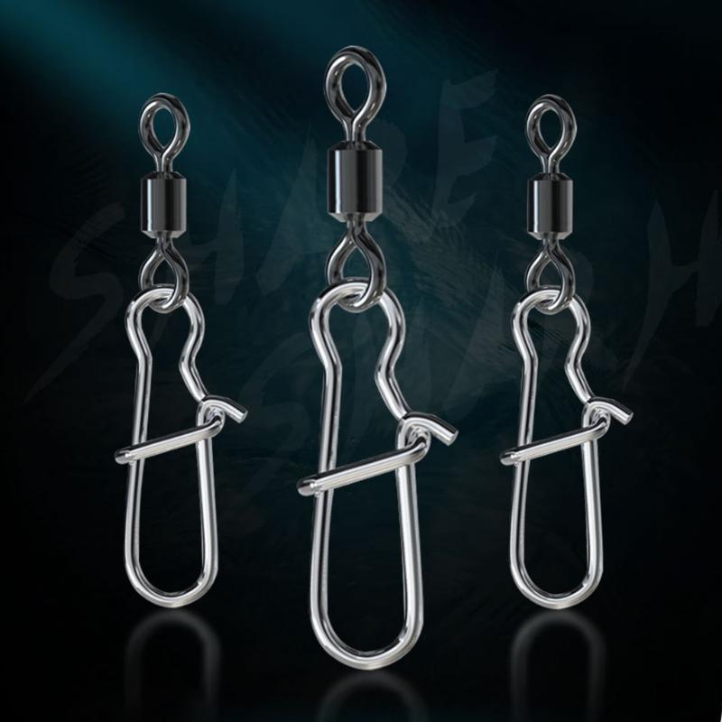 10Pcs Fishing Swivels Duos Lock Balls Bearing Swivels Quickly Change Swivels Fishing Tackle For Saltwater Freshwaters