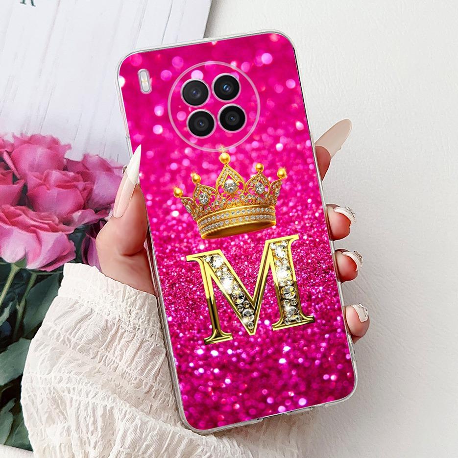 For Huawei Nova 8i Case Honor 50 Lite New Crown Letters Cover Clear Silicone Soft Slim Phone Case For Honor 50 Lite Nova8i Shell