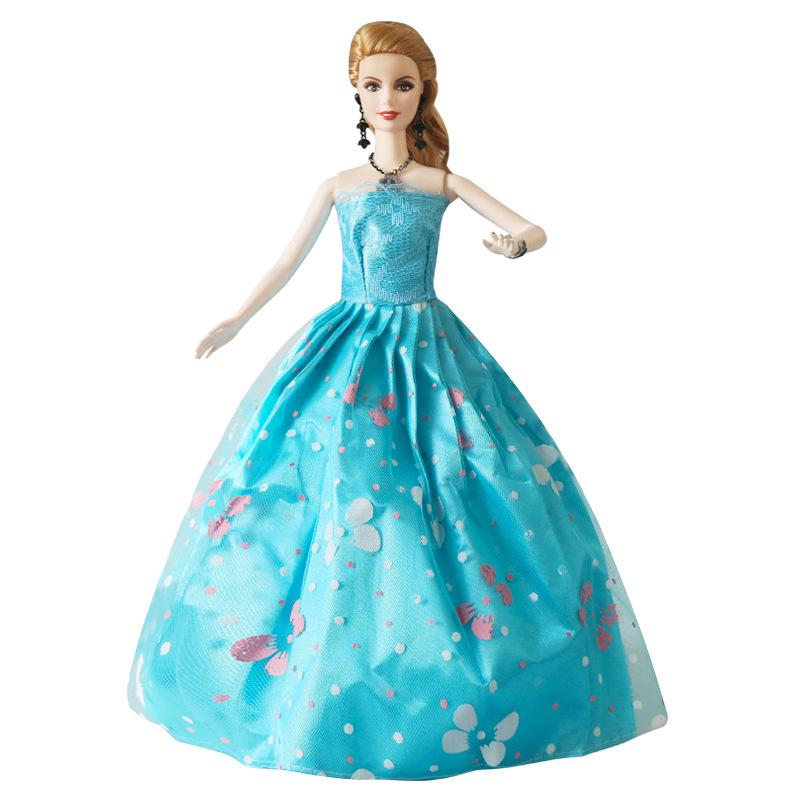 30cm Princess Doll Wedding Dress with Train - Gown for Girls' Toys