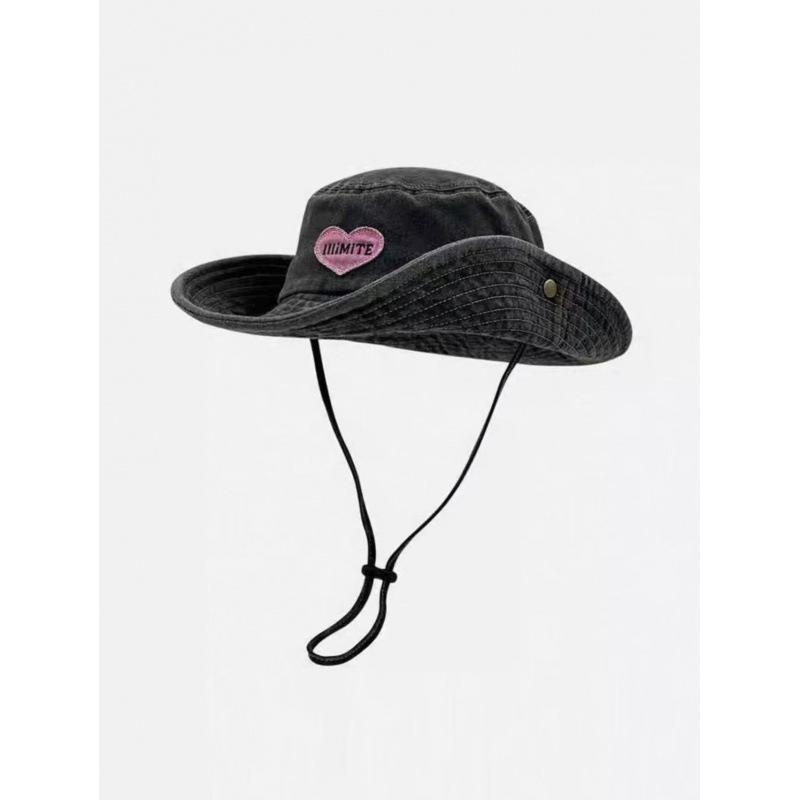 Spice Girl Wind Pink Love Outdoor Hiking Hat Women's Summer Hiking Big Brim Shade Western Cowboy Hat