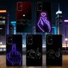 Hand Gesture Phone Case Black Silicone Soft For Samsung S25,S24,S21,S22,S23,S30,Ultra,S20,Plus,Fe,Lite