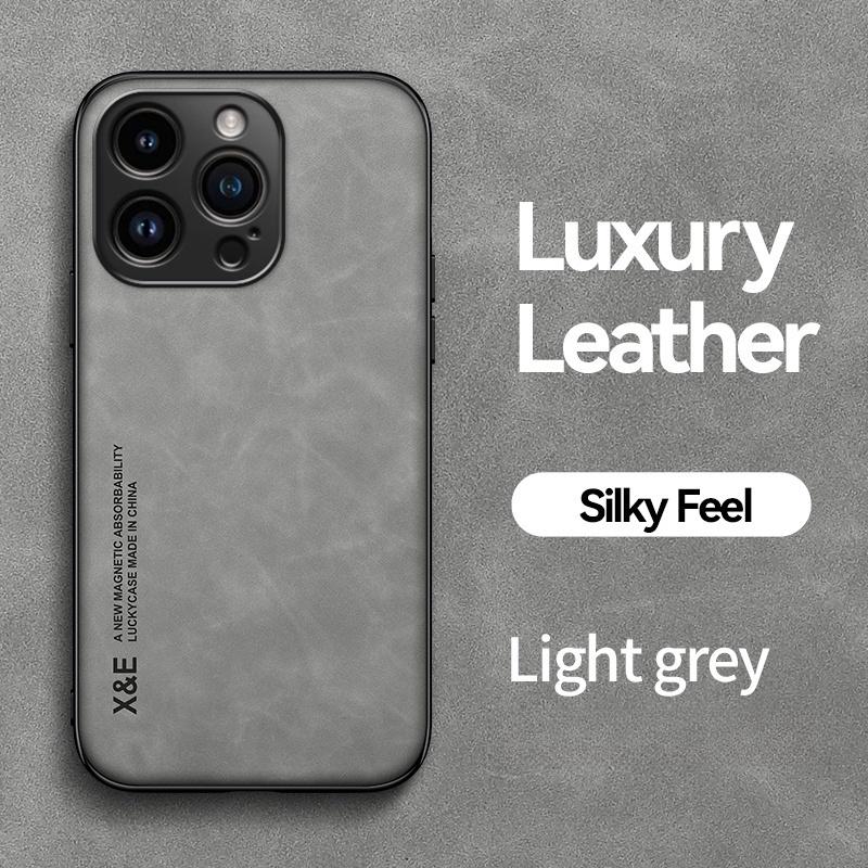 Luxury Magnetic Leather Case For iPhone 16 15 14 13 12 11 Pro Max Mini Plus XR XS X SE 15Pro Shockproof TPU Silicone Back Cover