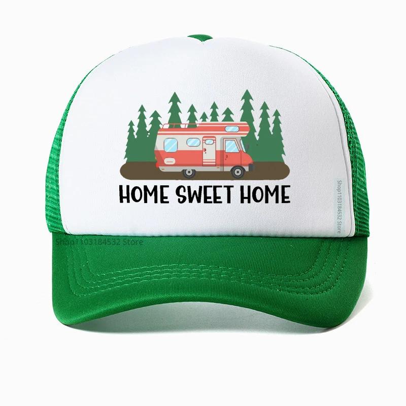Motorhome RV Camping Camper Home Sweet Baseball Cap Outdoor Travel Adventure Dad hat Summer Unisex Mesh Visor Outdoor Sun Hats