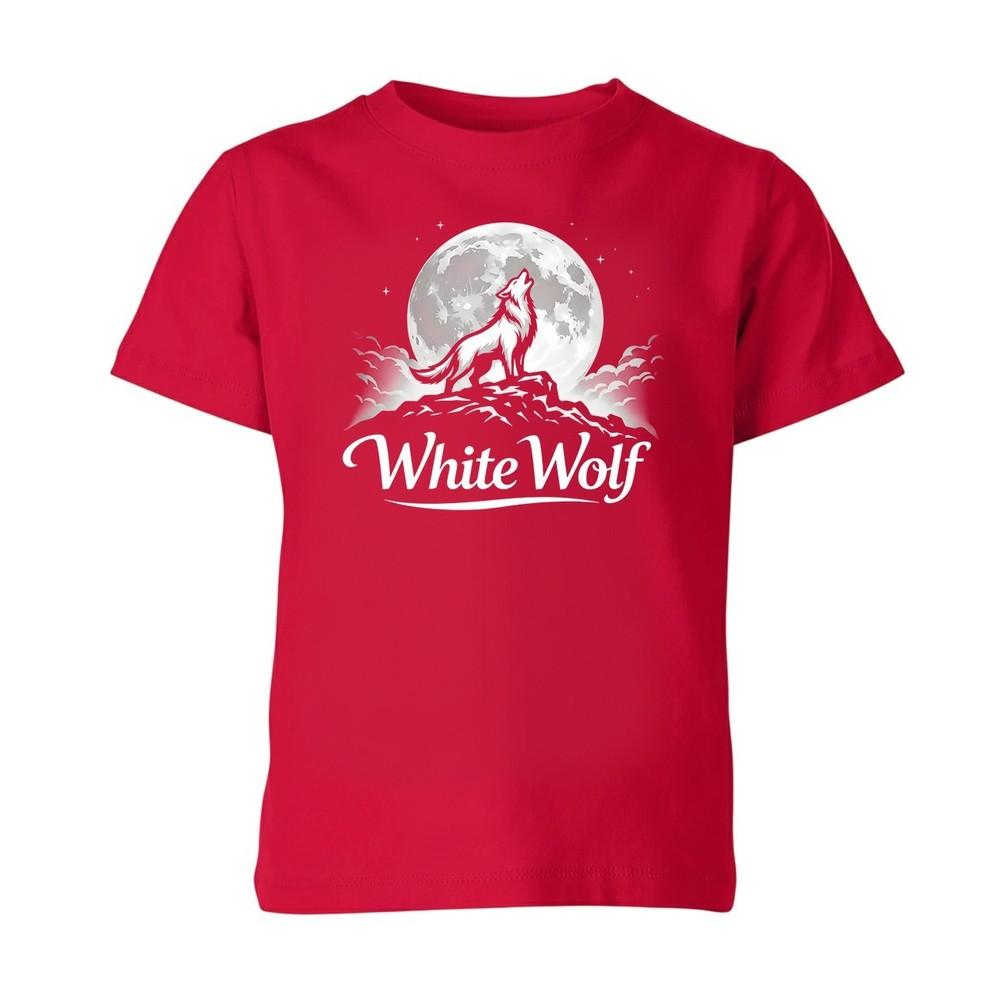 White Wolf Moon Graphic TShirt Unisex Kids Howling Wolf Wildlife Tee S