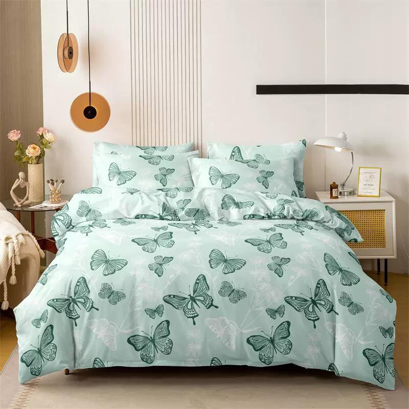 3pcs Printed Brushed Duvet Cover Pillowcase Three Piece Set High Quality Skin Friendly Fabric Bedding Cover (without Bed Sheet)
