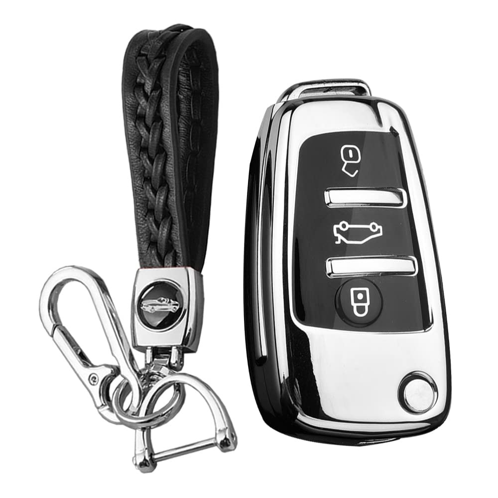 

KUNIO Custom Folding Key Case Key Cover Key Cover Key Holder Silicone for Car серебряный