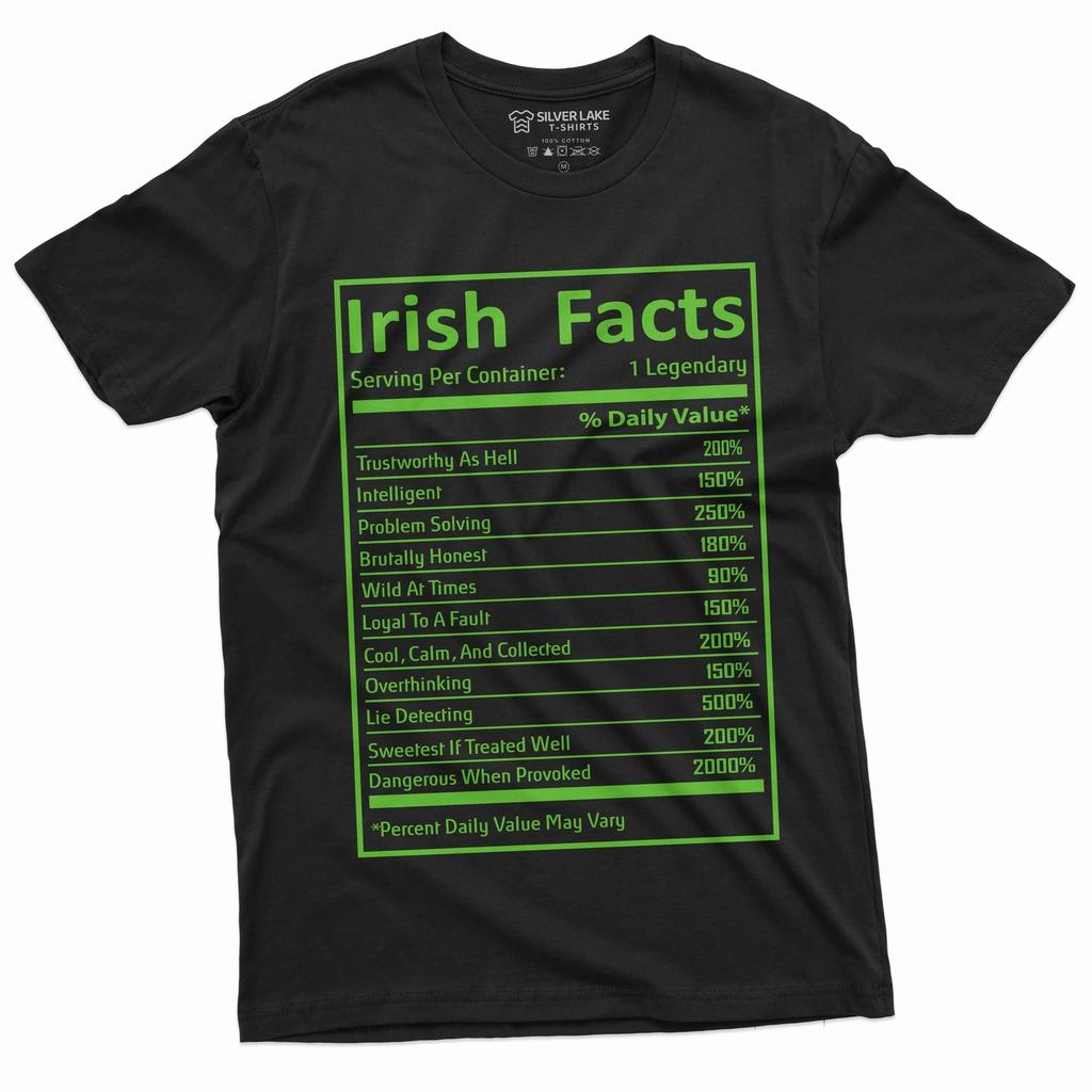 Herren Irische Fakten T-Shirt St. St. Patrick's Day Irland patriotisches Flaggen-T-Shirt
