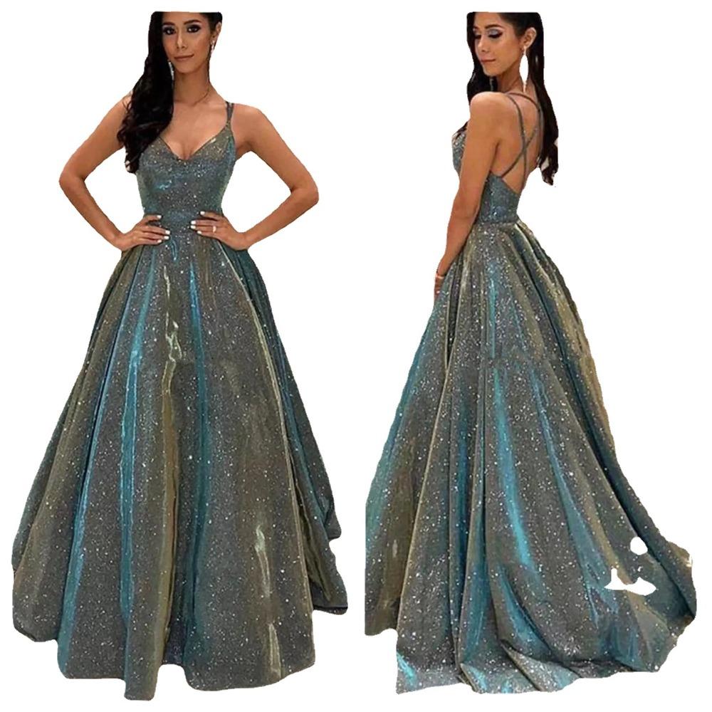 New Tube Top Shiny Long Swinging A-shaped Thin Evening Dress
