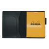 Rhodia No. 12 Horizontal Cover with Pen Holder, Genuine Leather (Made In Japan) with One RHODIA Notepad (Black)
