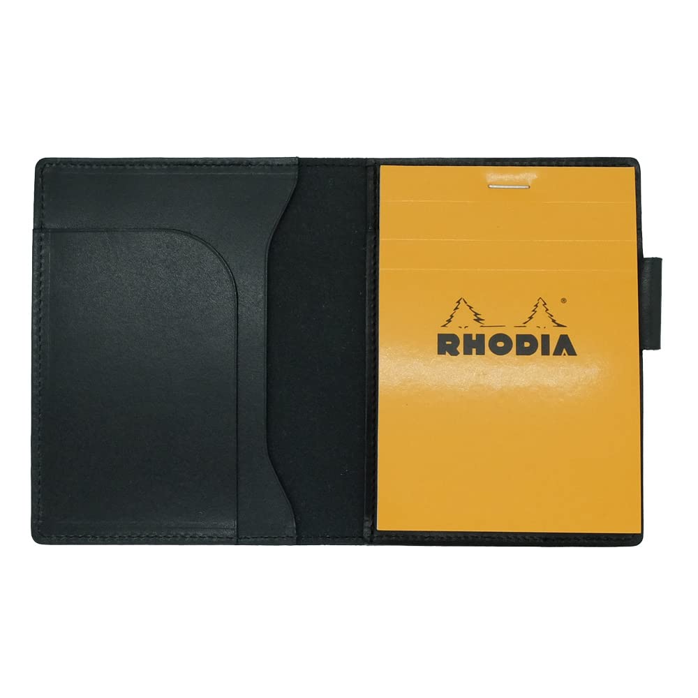 

Rhodia No. 12 Horizontal Cover with Pen Holder, Genuine Leather (Made in Japan) with One RHODIA Notepad (Black)
