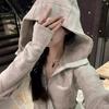 Damen Reißverschluss Kapuzenpullover Leicht Warm Lässig Outdoor Streetwear Oberteil Winter