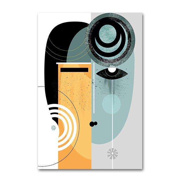 Impression de surface abstraite: Peinture à l'huile d'art mural moderne au milieu du siècle