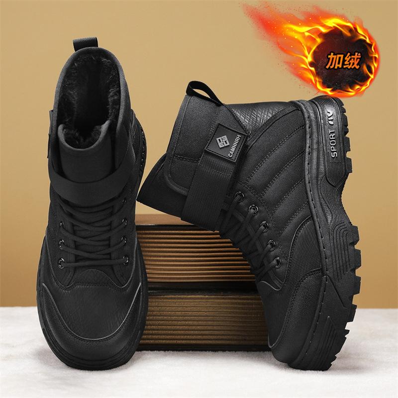 Snow boots winter piled thickened high-top cotton boots non-slip thick-soled outdoor warm and cold-proof cotton shoes