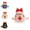 Adorable Korean Style Children's Bowknot Bucket Bag With Pearl Chain Shoulder Strap