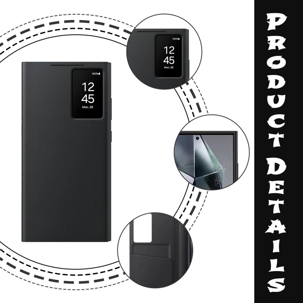 Kompatybilny z etui portfelowym Samsung Galaxy S24 Ultra Smart View, czarny