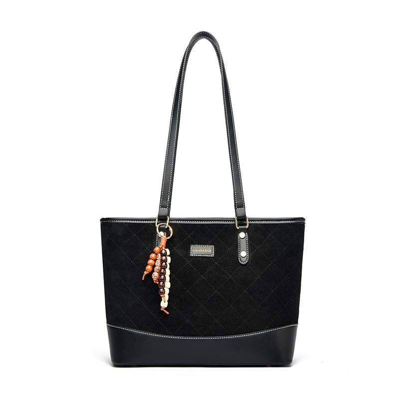 

Модная и Минималистичная Сумка-тоут, Сумка на плечо большой вместимости, Ретро сумка-тоут, Женская сумочка, Повседневная сумка на плечо для шоппинга 30.5 cm x 13 cm x 26 cm чёрный