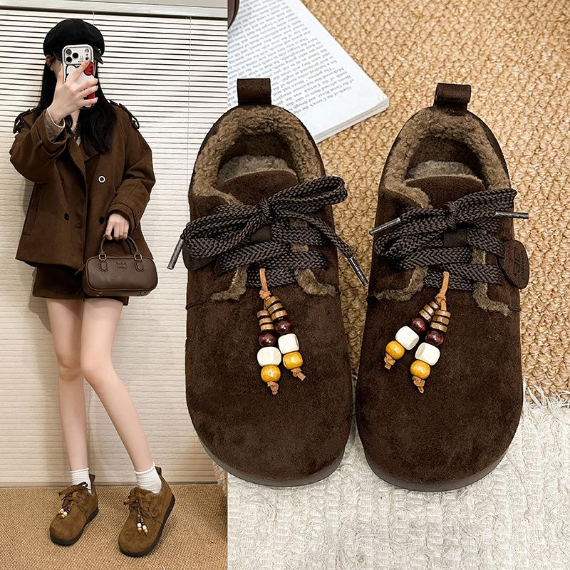 Women's large size soft elastic winter warm cold padded snow boots non-slip wear outdoor casual sneakers cotton shoes