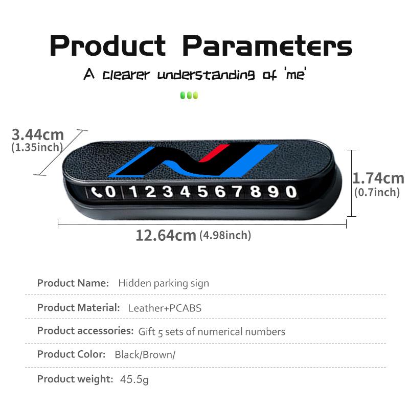 Car Phone Number Card Temporary Parking Plate Car-styling Accessories For Hyundai N LINE i30 i20 Sonata Accent Tucson Elantra CC7
