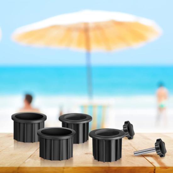 8/12Pcs Umbrella Stand Tube Pipe Sleeve with Hand Knob Tightening Screw Heavy Duty Umbrella Pole Mount Base Insert Holder Replacement Accessories