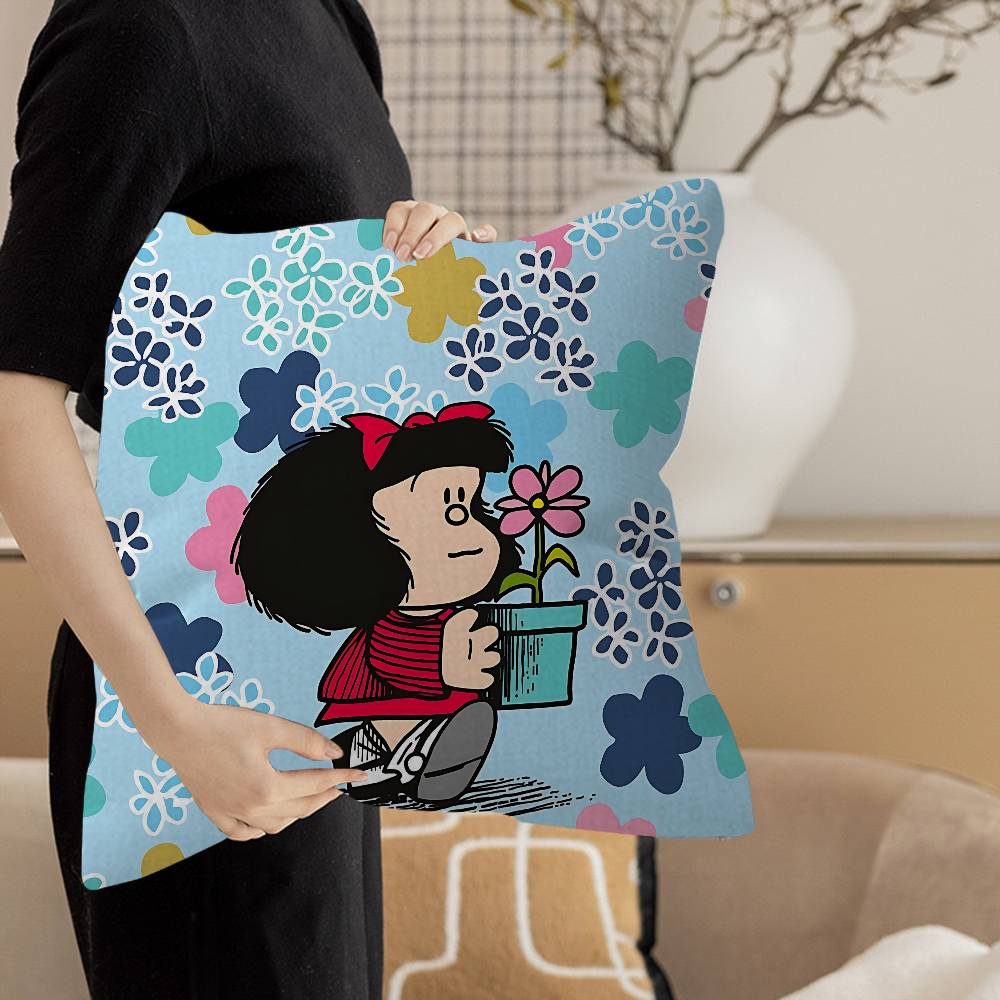 M-Mafalda Girl Pillow Cover Design cushion Cover decor Holiday Decorati