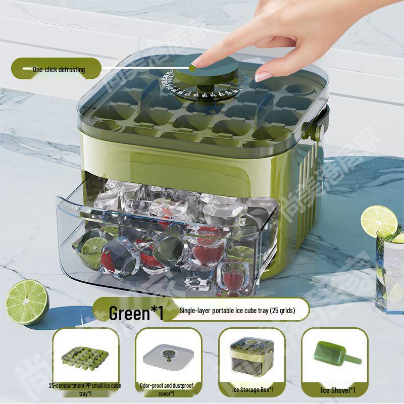 Food-Grade Ice Cube Mold Maker Press Tray for Refrigerators