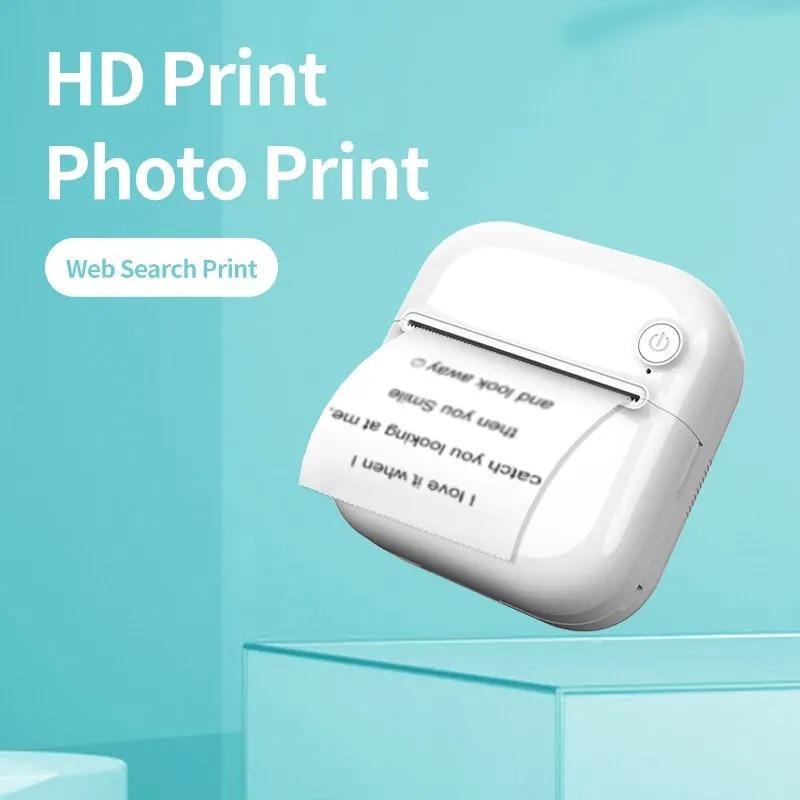 Portable Mini Thermal Printer Wirelessly BT 203dpi Photo Label Memo Wrong Question Printing With USB Cable Imprimante Portable
