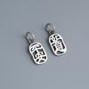 S925 Sterling Silver Vintage Hollow Peace & Good Luck Pendant for DIY Beaded Bracelet Jewelry Accessories