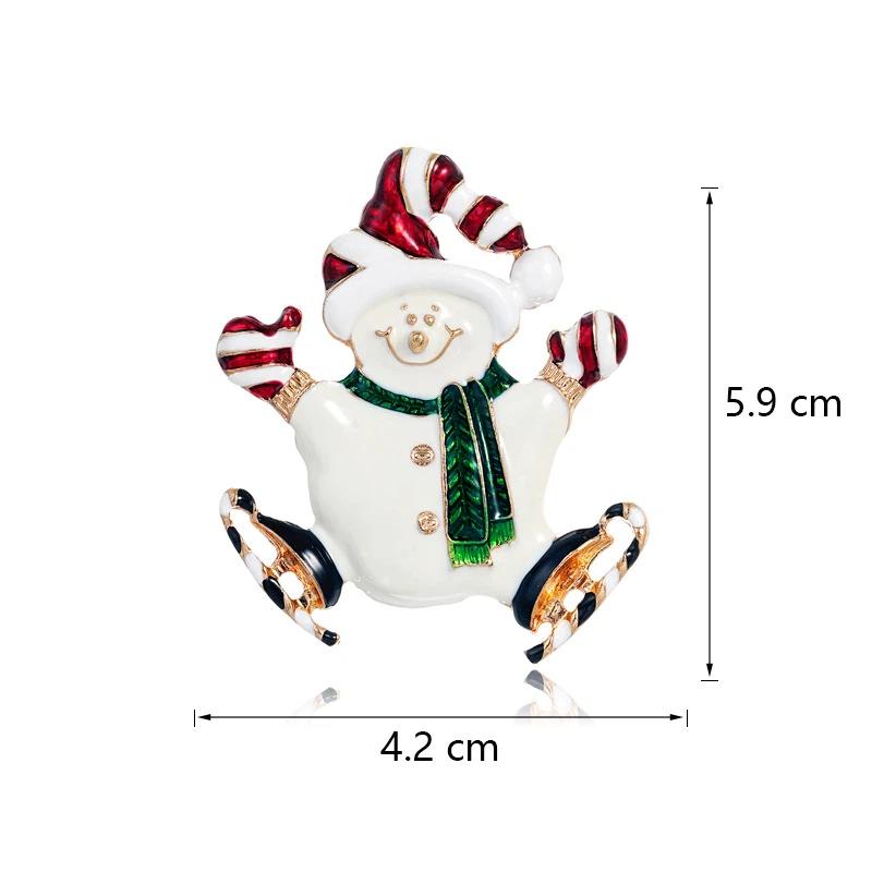 New Enamel Christmas Brooches Christmas Tree Snowman Santa Hats Reindeer Snowflake Metal Pins Xmas Decorative Jewelry
