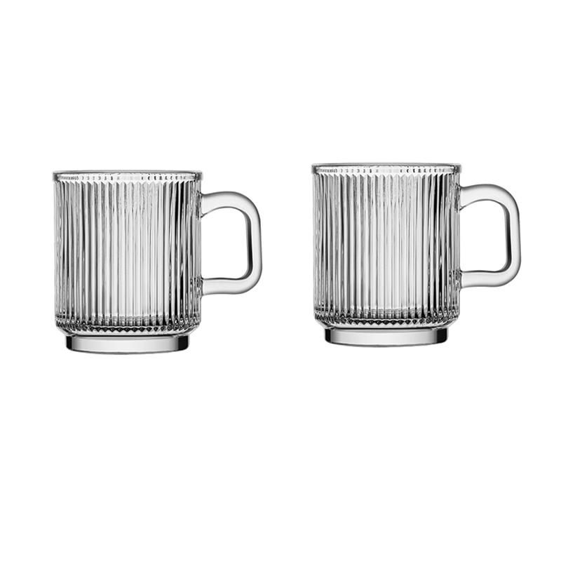 

320ml/350ml Coffee Mug with Handle Exquisite Latte Mocha Coffee Mugs Water Bottle Breakfast Milk Tea Juice Cups Home Glassware 2pcs