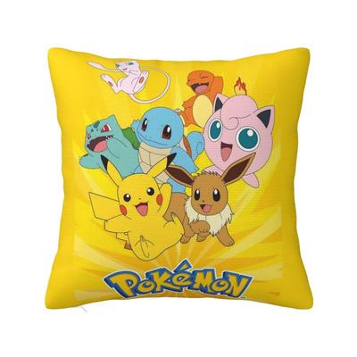 Custom Modern Pikachus Anime Game Cushion Cover for Sofa Soft Cartoon Manga Throw Pillow Case
