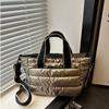 Large Capacity Lightweight Space Shoulder Bag Space Cotton Winter Quilted Crossbody Bag  Female Use