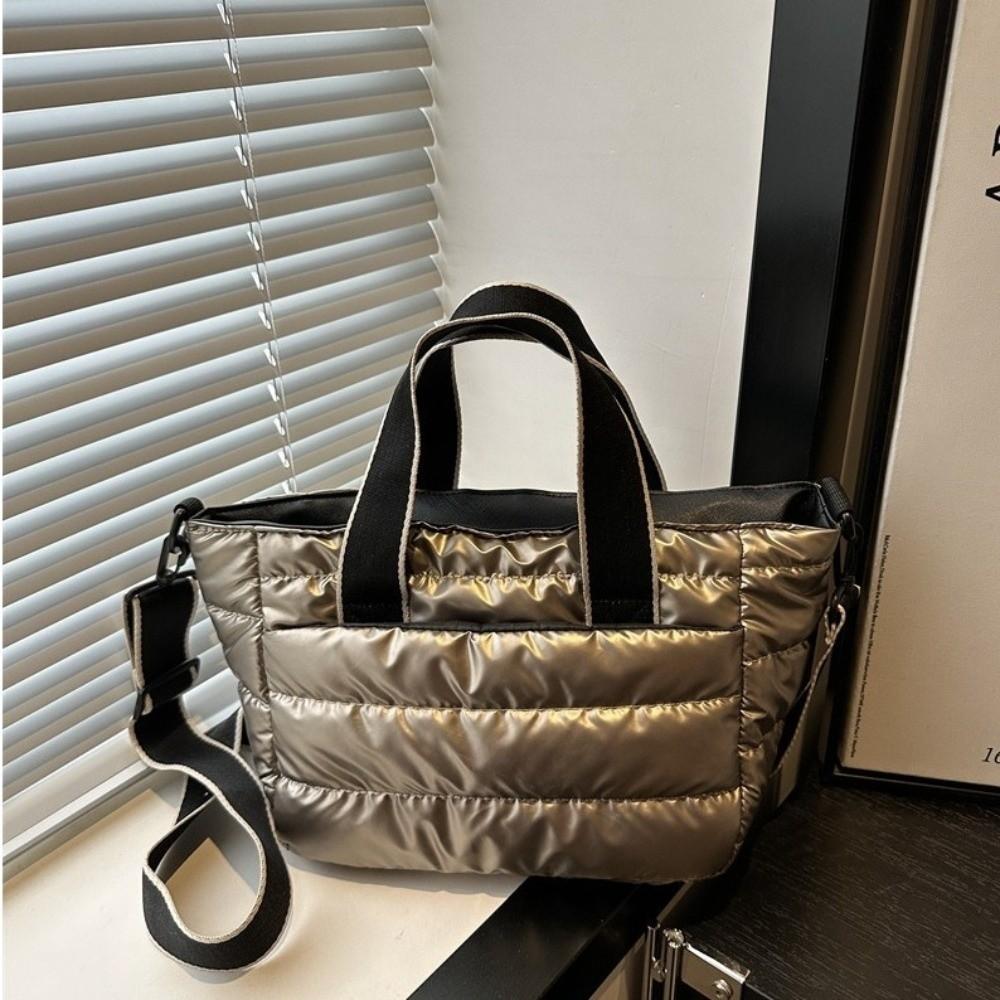Large Capacity Lightweight Space Shoulder Bag Space Cotton Winter Quilted Crossbody Bag  Female Use