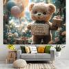 2D Flat Print Teddy Bear Birthday Photography Backdrop for Baby Shower & Kids Party