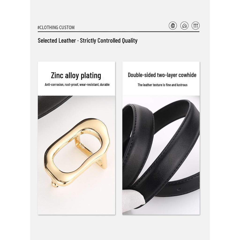 Genuine Leather Women's Fashion Belt - Versatile Waistband for Casual or Commuting Styles