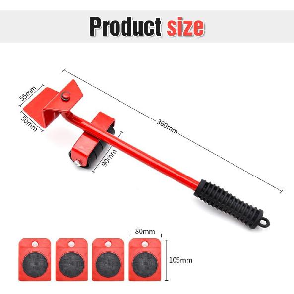 Furniture Lifter Tool, 2024 New Furniture Lift Mover Tool Set, Furniture Lifter Tool Transport Shifter, Heavy Duty Appliance Rollers Moving Men
