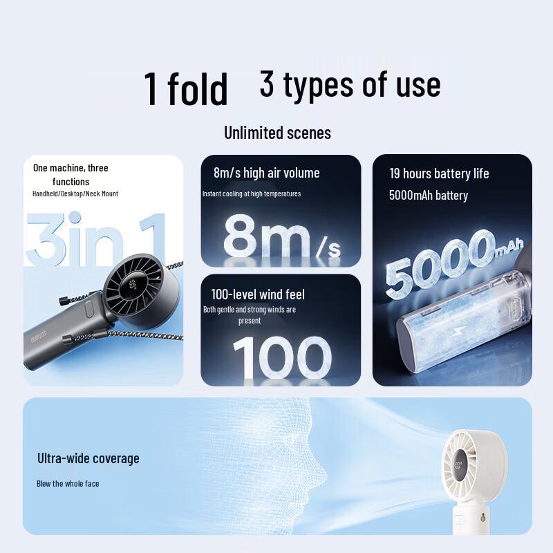 Nuanwu High-Speed Portable Handheld Fan