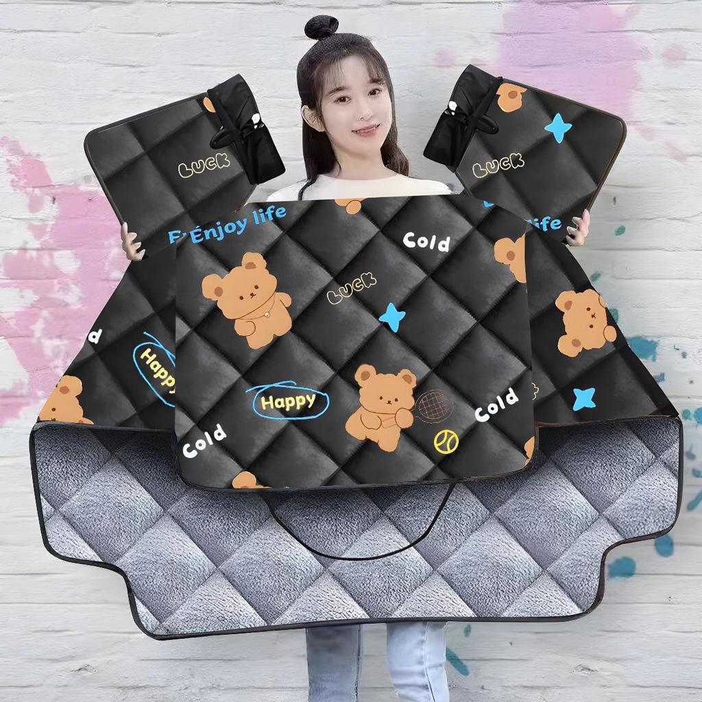 Fluffy, Thickened Windproof Blanket for Electric Vehicles - Ideal for Autumn/Winter Cold Protection