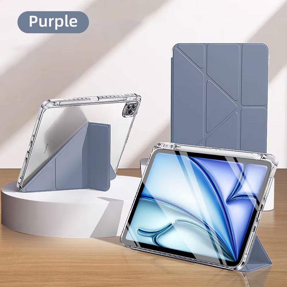

Чехол для iPad Air 5 Air 6 11 iPad Pro 11 12.9 13 10-го поколения 10.2 9-го 8-го 6-го 5-го 9.7 дюйма Mini 7 6 Смарт-чехол с держателем для ручки iPad mini 6 8.3inch фиолетовый